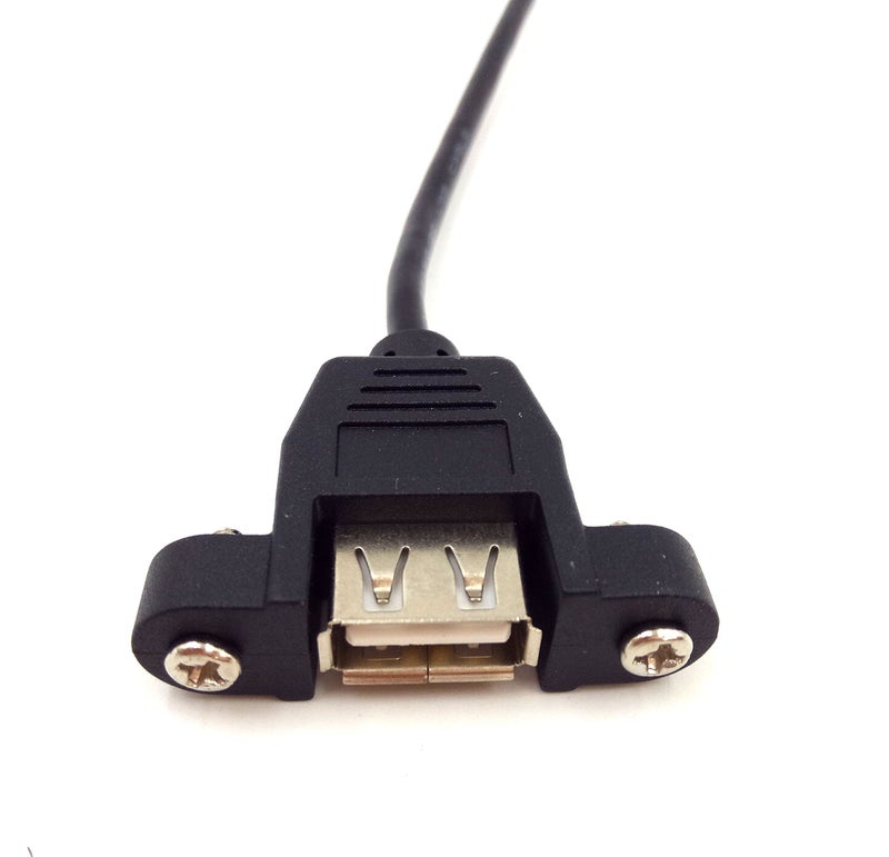 Wpeng USB Extension Cable, Qaoquda 1ft 90 Degree Right Angle USB 2.0 Type A Male to Type A Female Panel-Mount with Screws Cable(USB M/F) - Image 3